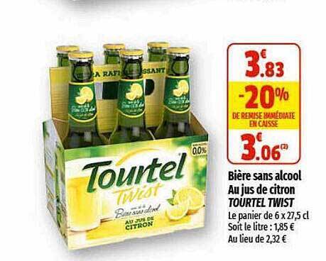 Promo Bière sans alcool au jus de citron tourtel twist chez Coccinelle