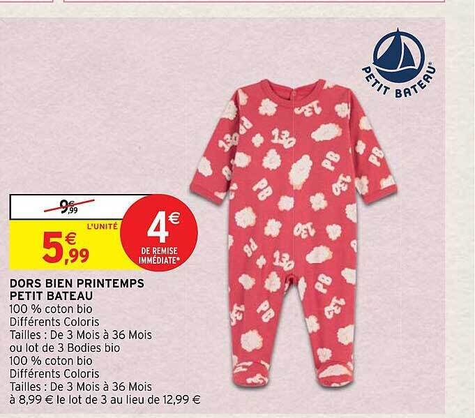 Promo Dors Bien Printemps Petit Bateau Chez Intermarch Hyper