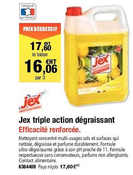 Promo Jex triple action dégraissant chez Plein ciel