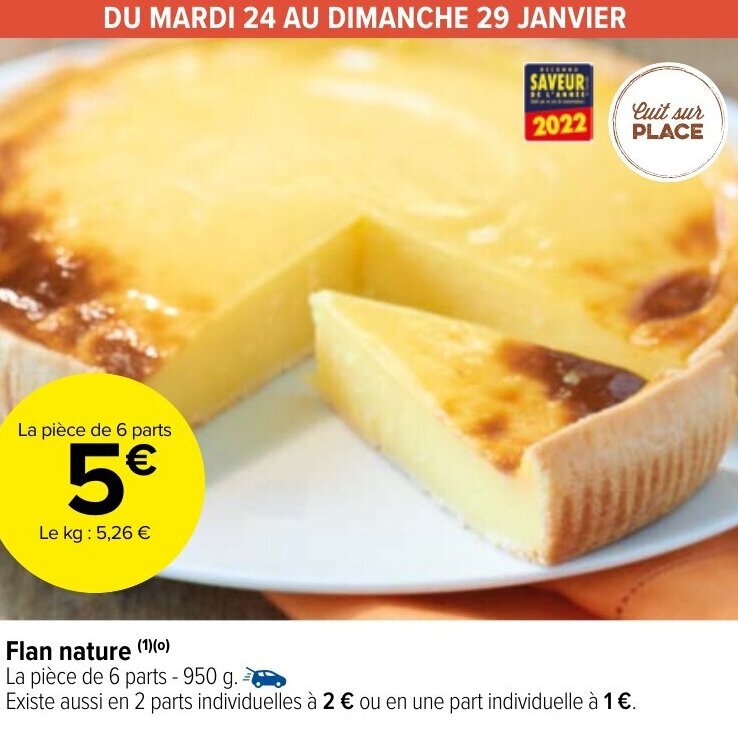 Promo Flan Nature Chez Carrefour Market