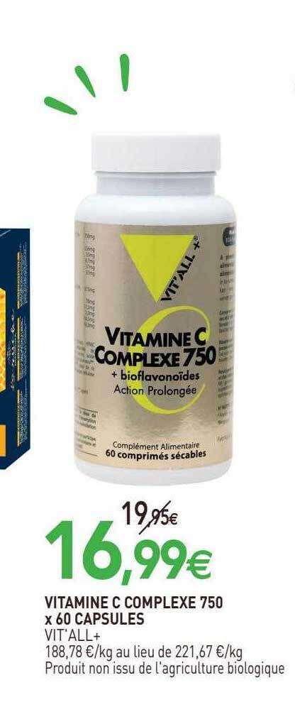 Promo Vitamine C Complexe X Capsules Vit All Chez Natur O