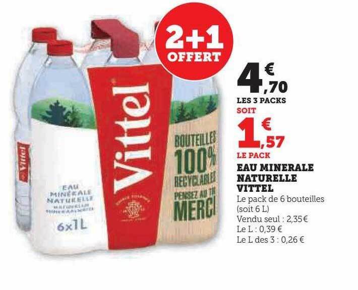 Promo Eau Min Rale Naturelle Vittel Offert Chez U Express