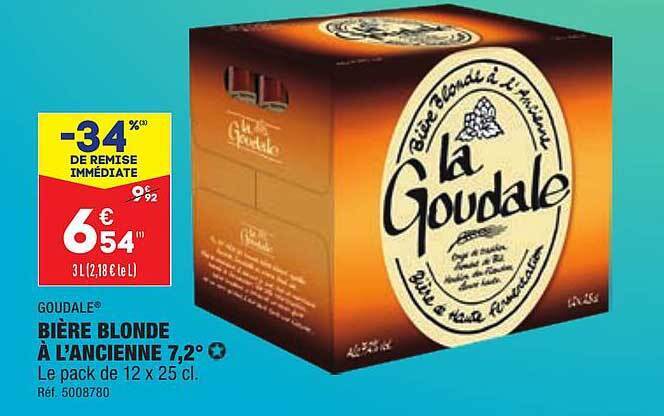 Promo Bière blonde à l ancienne 7 2 goudale chez ALDI