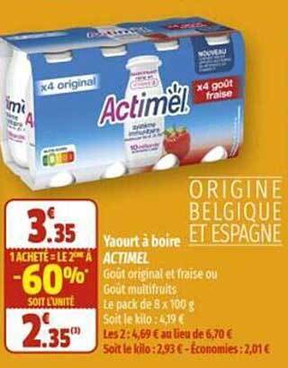 Promo Yaourt à boire actimel chez Coccinelle Express