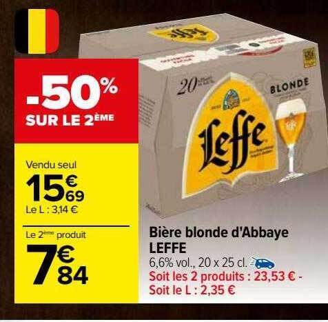 Promo Bi Re Blonde D Abbaye Leffe Chez Carrefour