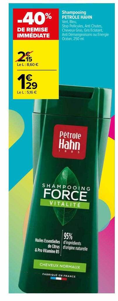 Promo Shampooing pétrole hahn chez Carrefour