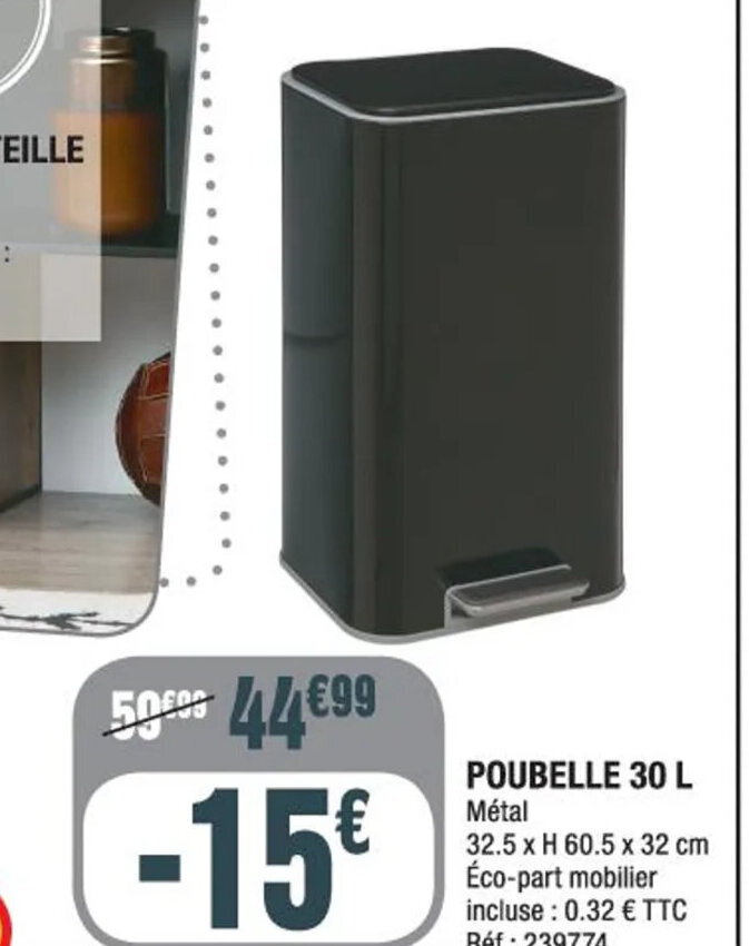 Promo Poubelle 30 L Chez La Foir Fouille