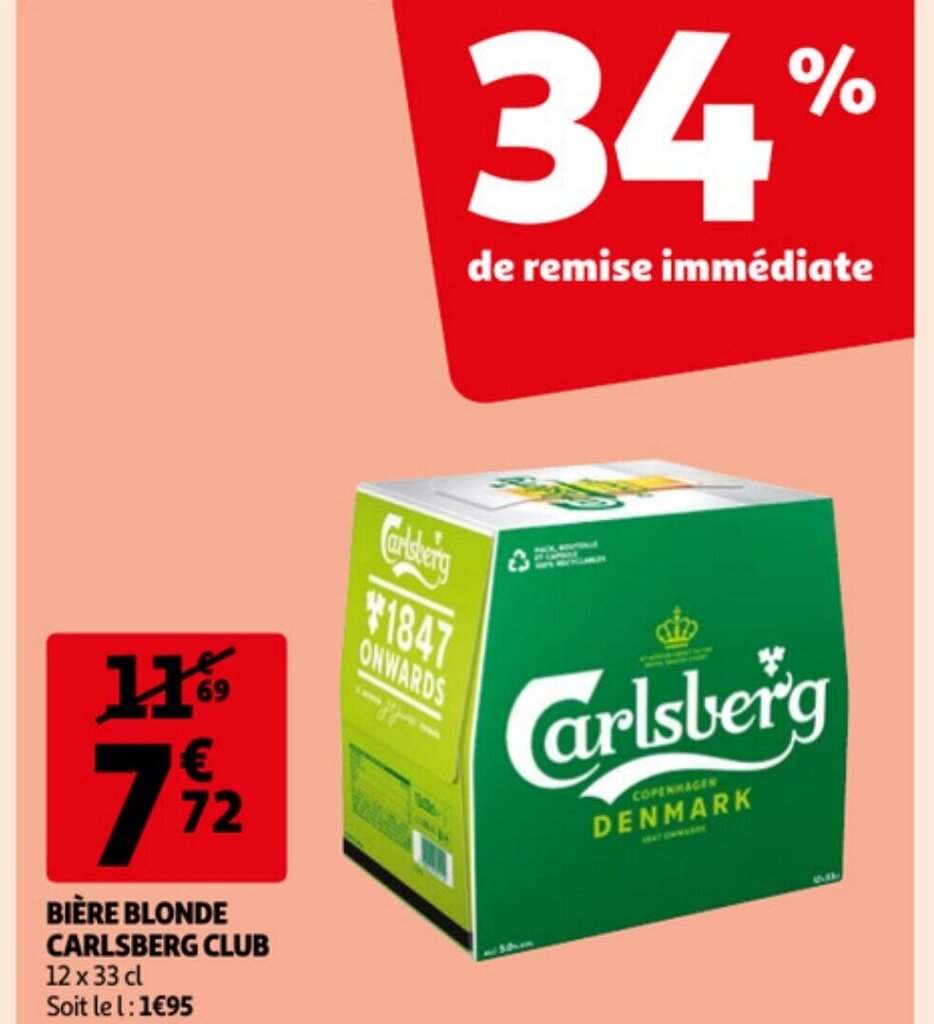 Promo Biére blonde Carlsberg club chez Auchan