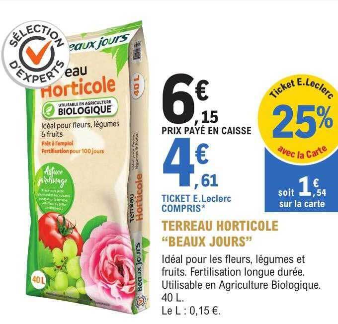 Promo Terreau Horticole Chez E Leclerc Jardi