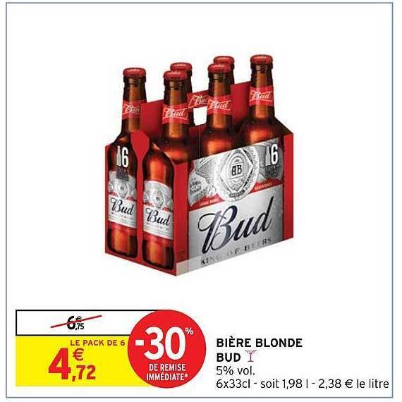 Promo Bi Re Blonde Bud Chez Intermarch Hyper