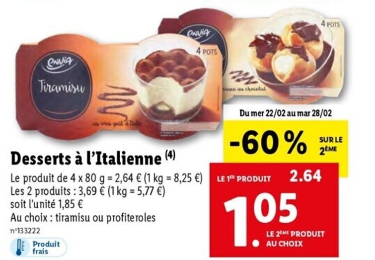 Promo Desserts L Italienne Chez Lidl