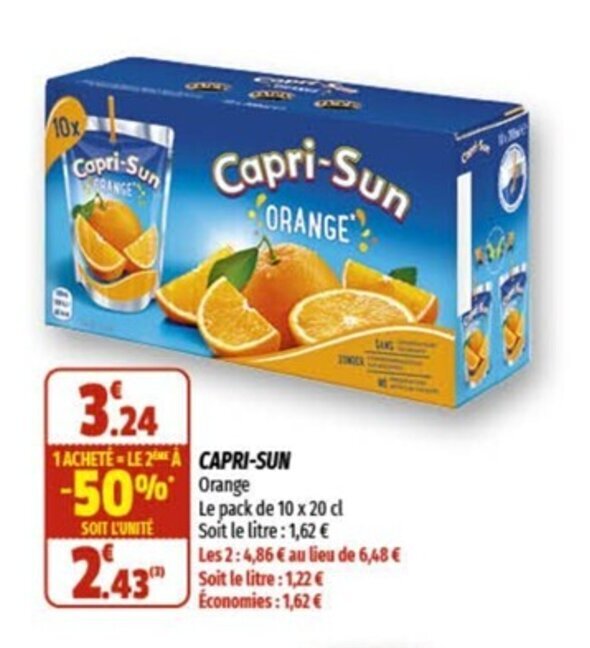 Promo Capri sun chez Coccinelle Supermarché