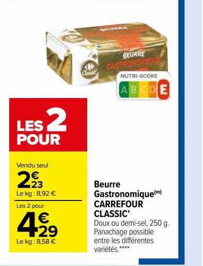 Promo Beurre Gastronomique Carrefour Classic Chez Carrefour Market