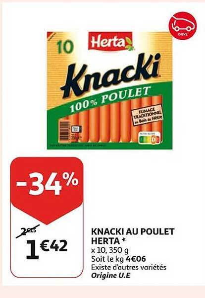 Promo Knacki Au Poulet Herta Chez Auchan