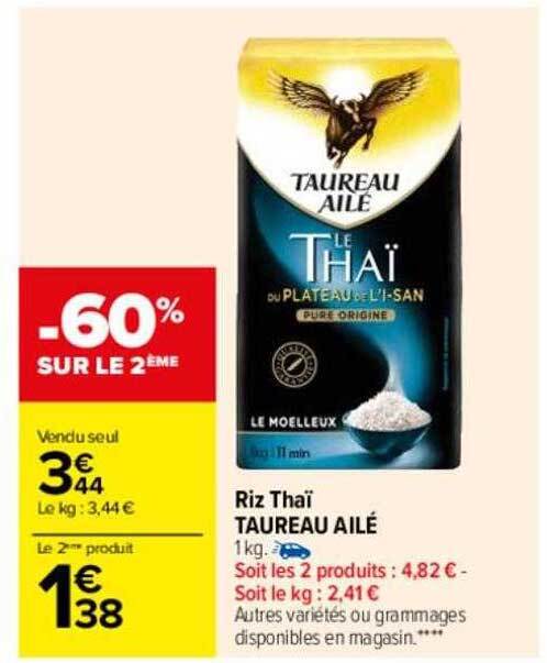 Promo Riz thaï taureau ailé chez Carrefour Drive