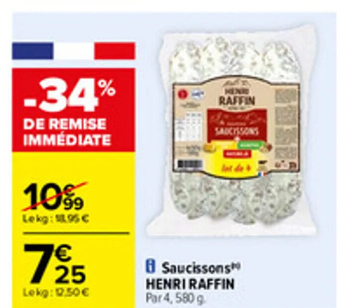 Promo Saucissons Henri Raffin Chez Carrefour