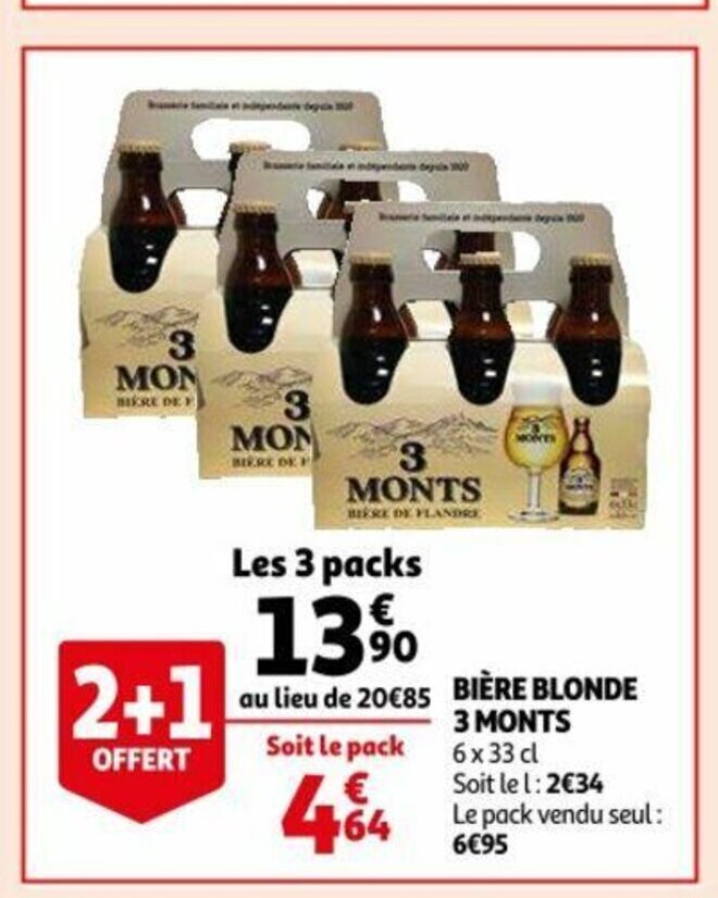 Promo Biere Blonde Monts Chez Auchan