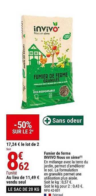 Promo Fumier De Ferme Invivo Nous On S Me Chez Gamm Vert