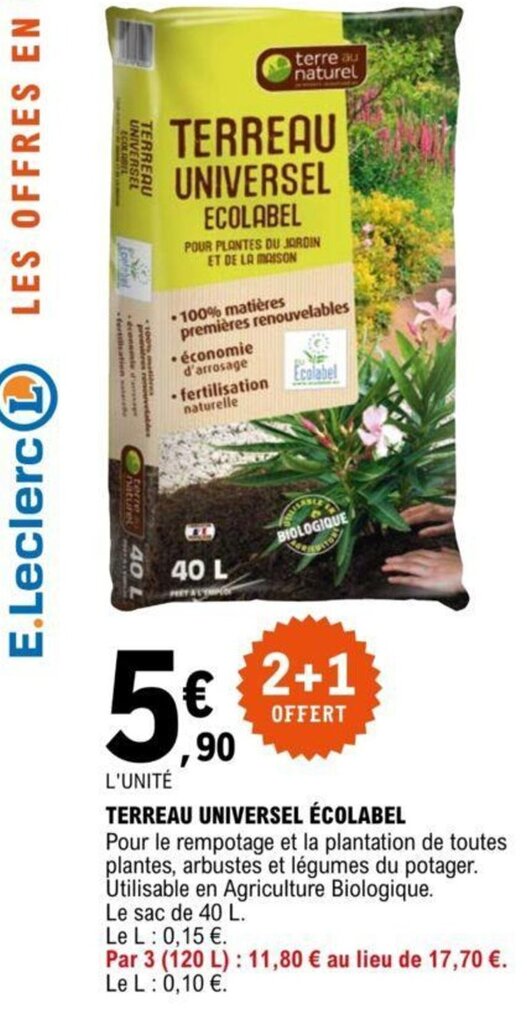 Promo Terreau Universel Colabel Chez E Leclerc