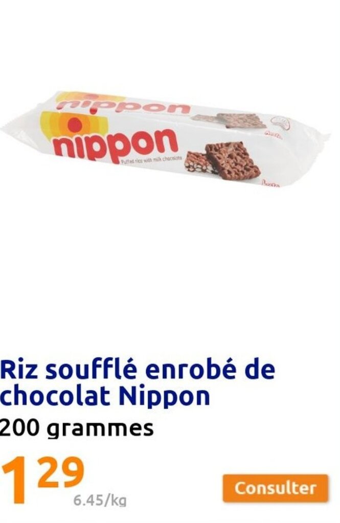 Promo Riz Soufflé en Enrobé de Chocolat Nippon chez Action