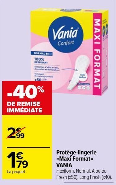 Promo Protège lingerie maxi format vania chez Carrefour Market