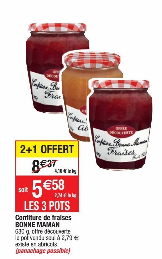 Promo Confiture De Fraise Bonne Maman Chez Cora