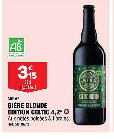 Promo Bière blonde édition celtic 4 2 mira chez ALDI