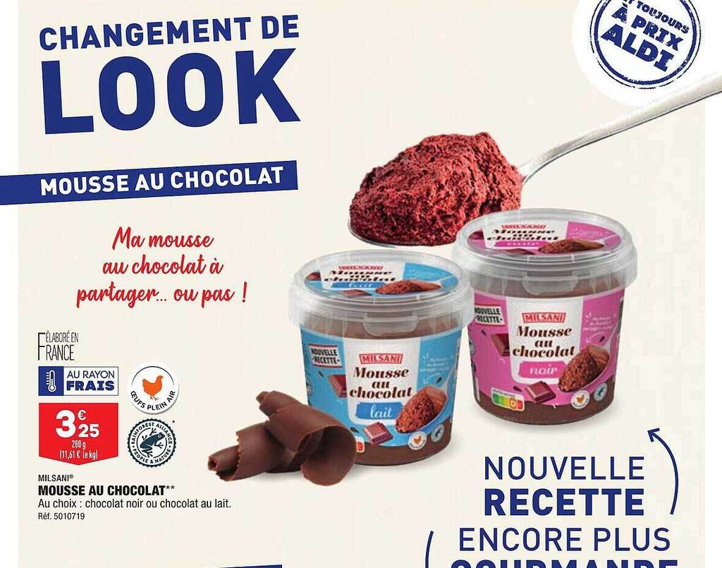 Promo Mousse Au Chocolat Milsani Chez Aldi