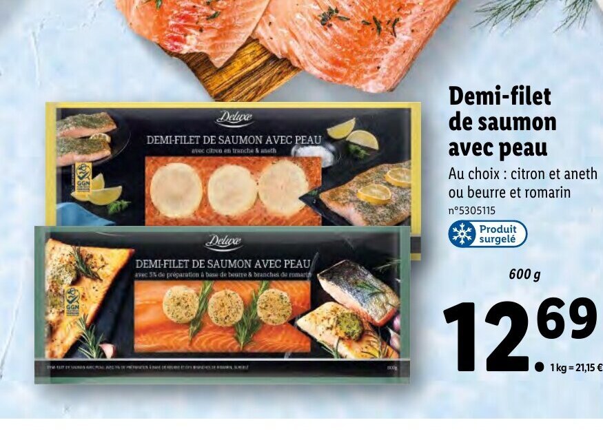 Promo Demi Filet De Saumon Avec Peau Chez Lidl