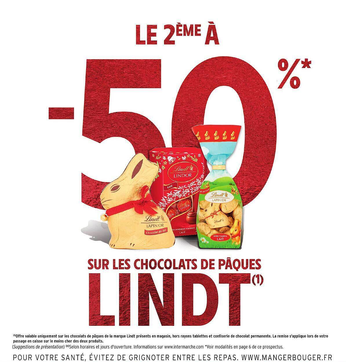 Promo Les chocolats de pâques lindt chez Intermarché Express