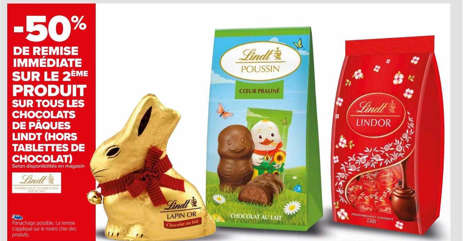 Promo Les chocolats de pâques lindt chez Carrefour