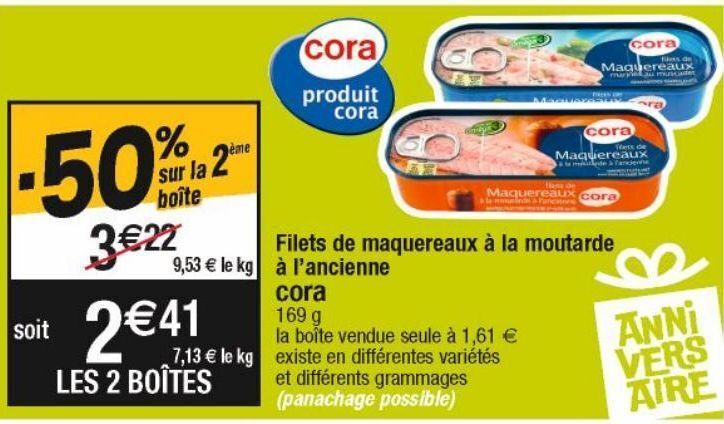 Promo Filets De Maquereaux Cora Chez Cora