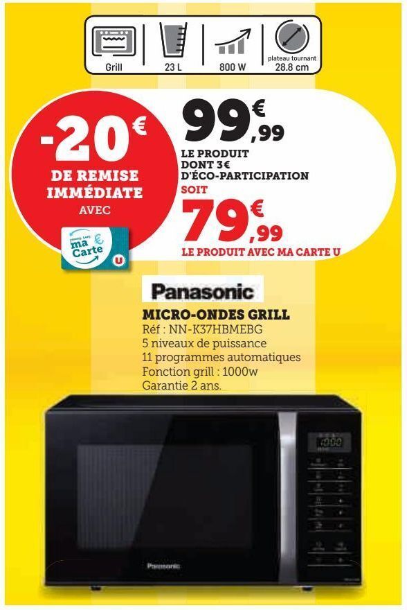 Promo Micro Ondes Grill Chez Hyper U