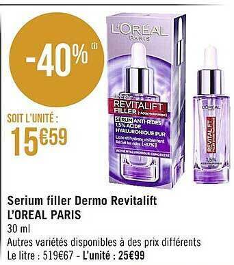 Promo Sérum filler dermo revitalift l oréal paris chez Supermarchés