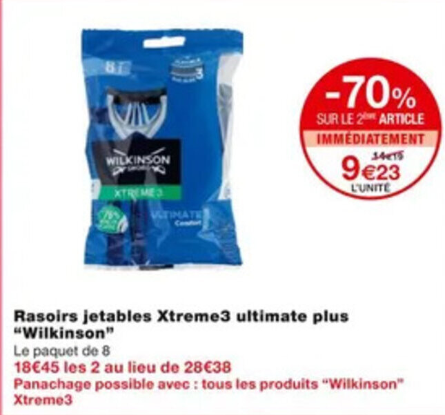 Promo Rasoirs Jetables Xtreme 3 Ultimate Plus Wilkinson Chez Monoprix