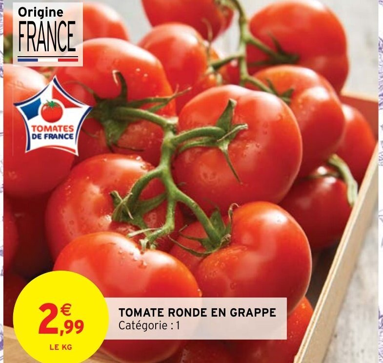 Promo Tomate Ronde En Grappe Chez Intermarch Hyper