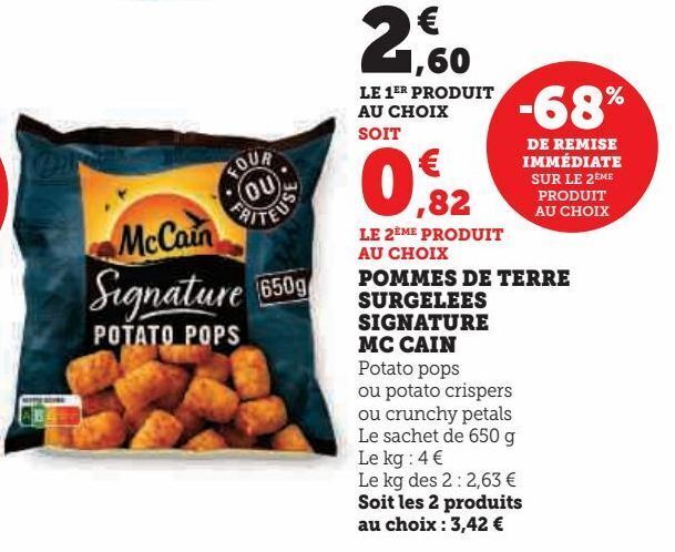 Promo Pommes De Terre Surgelees Signature Mc Cain Chez U Express