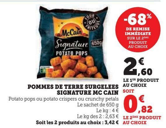 Promo Pommes De Terre Surgelees Signature Mc Cain Chez Super U