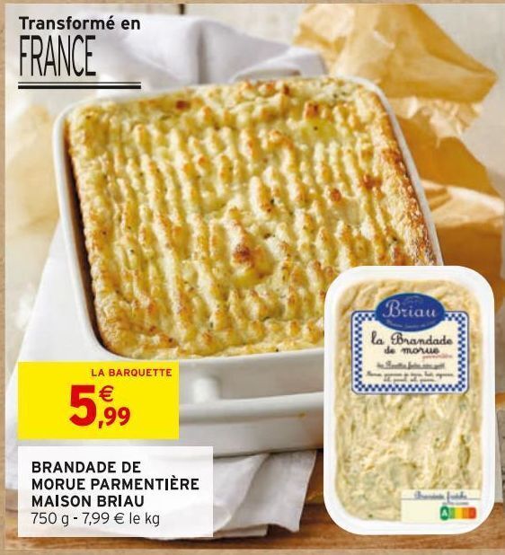 Promo Brandade de morue parmentiere maison briau chez Intermarché