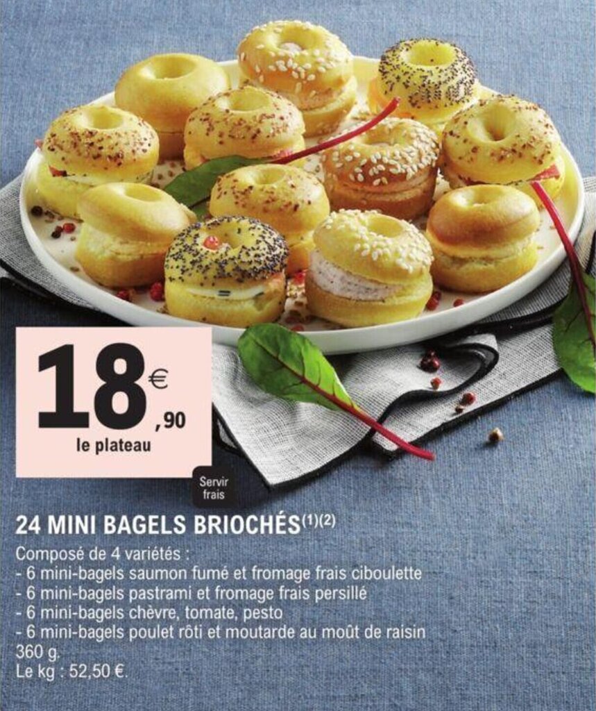 Promo Mini Bagels Brioch S Chez E Leclerc