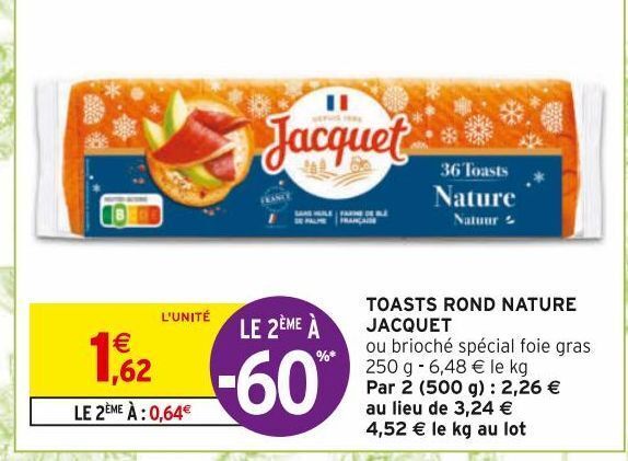 Promo Toasts rond nature jacquet chez Intermarché Express