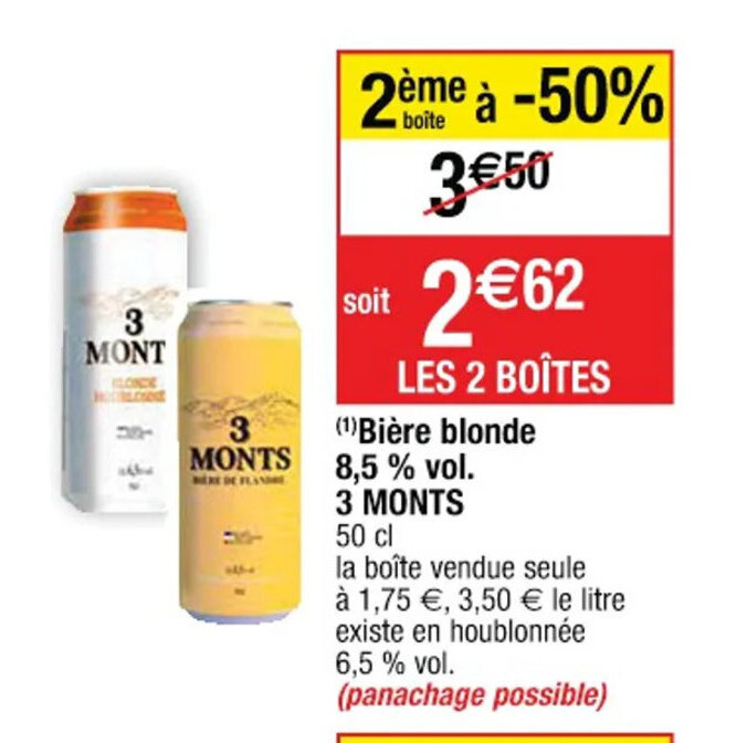 Promo Biére Blonde 8 5 Vol 3 Monts chez Cora