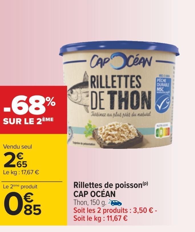 Promo Cap Oc An Rillettes De Poisson Chez Carrefour