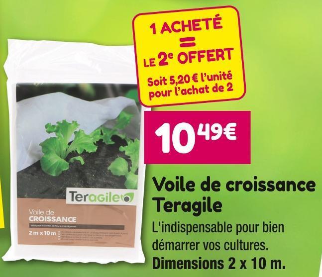 Promo Teragile Voile De Croissance Chez Point Vert