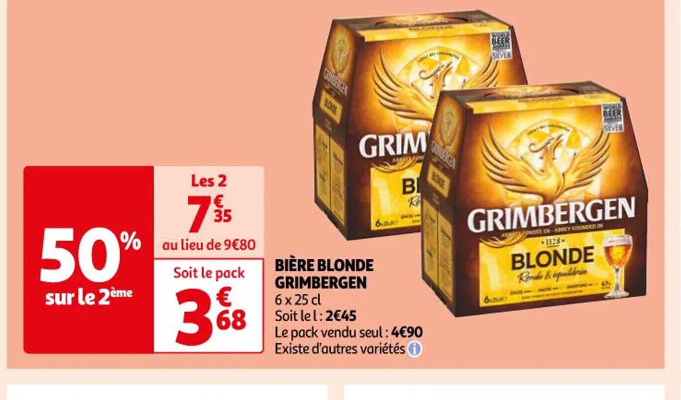 Promo Biere Blonde Grimbergen Chez Auchan