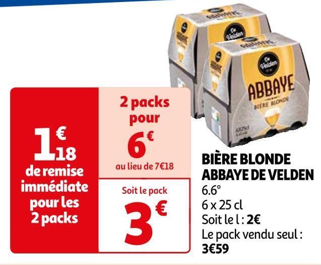 Promo De Velden Bi Re Blonde Abbaye Chez Auchan