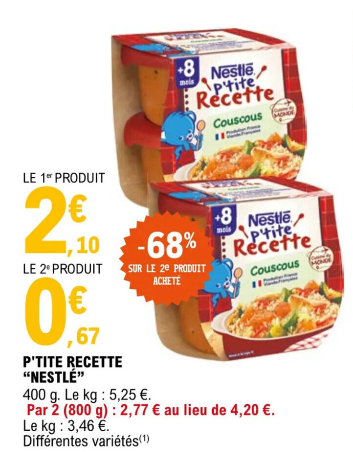 Promo P Tite Recette Nestle Chez E Leclerc