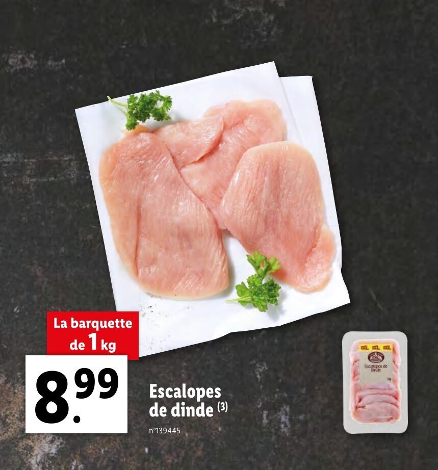 Promo Escalopes De Dinde Chez Lidl