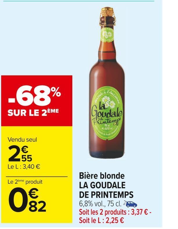 Promo La Goudale De Printemps Bi Re Blonde Chez Carrefour Market