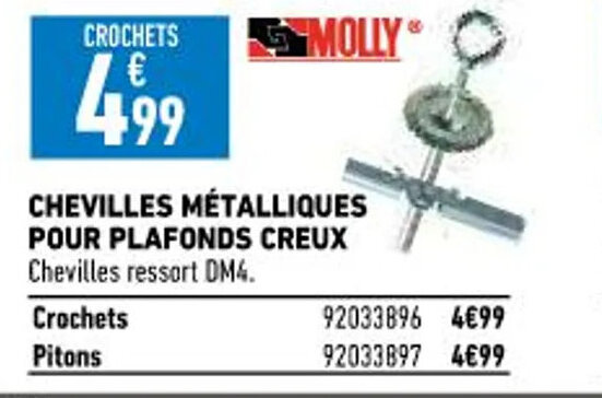 Promo Chevilles M Talliques Pour Plafonds Creux Chez Brico Cash